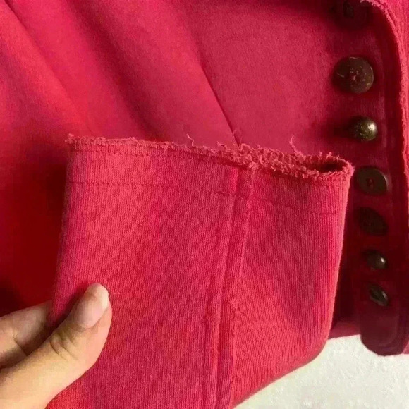 Neon Buddha Size Small Shaket Button Down Pink Boxy Boho Ornate Chunky - Picture 5 of 8